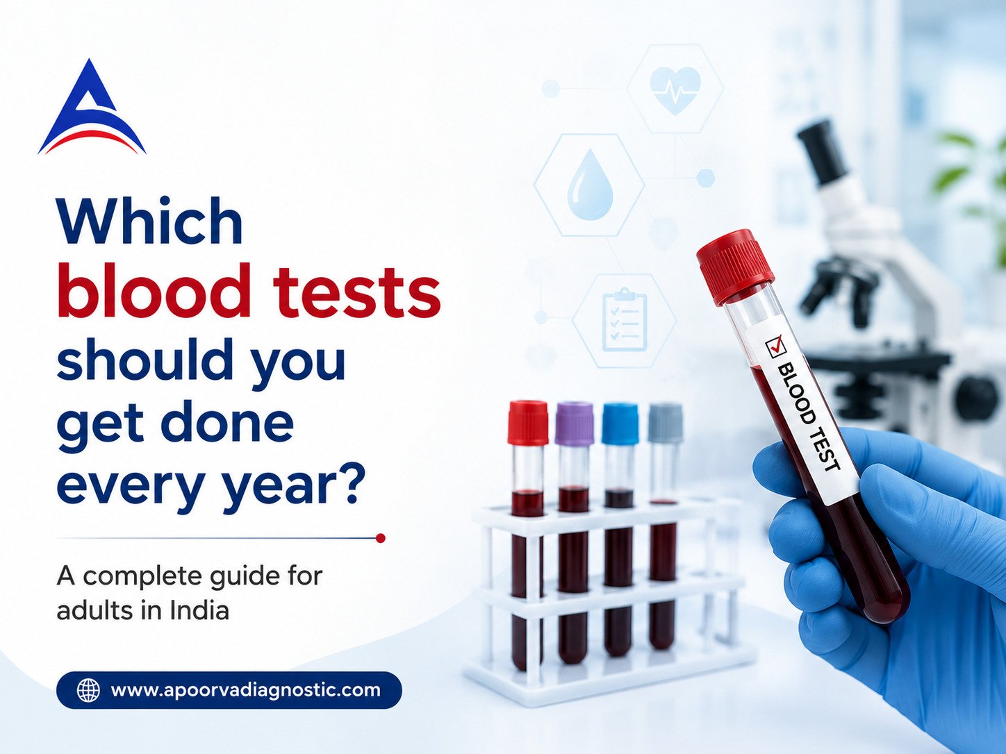 Healthcare professional analyzing annual blood test results during a preventive health screening consultation