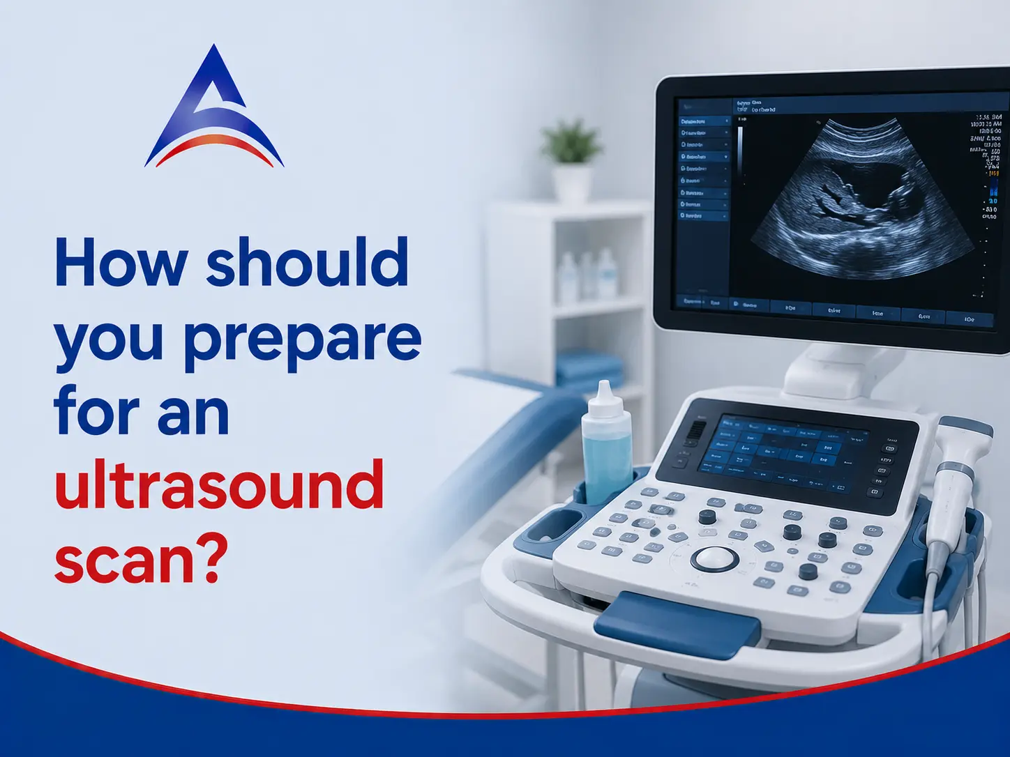 Ultrasound scan preparation with diagnostic imaging equipment at Apoorva Diagnostic Centre