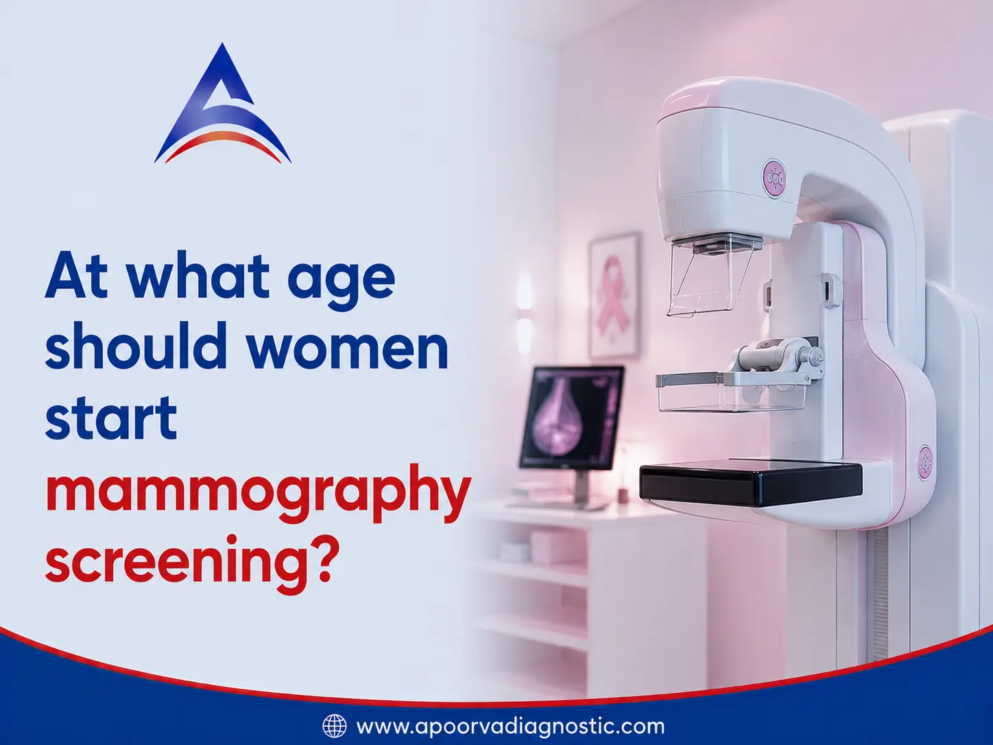 Mammography screening machine for women in a diagnostic centre